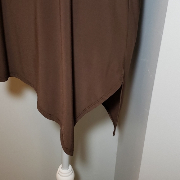 Cato Asymmetrical Hem Tunic Top M Brown VGUC - Picture 3 of 8